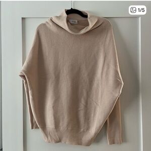 Pinkblush Women's Maternity Cowl Neck Sweater in Beige